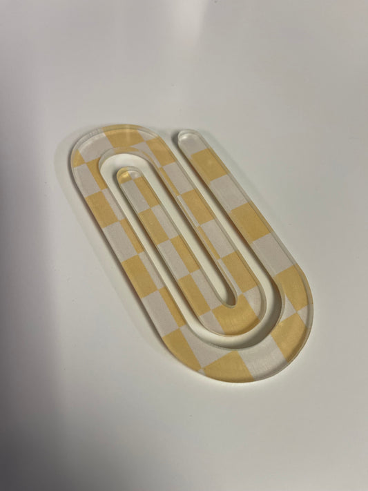 Yellow Checkered Paper Clip